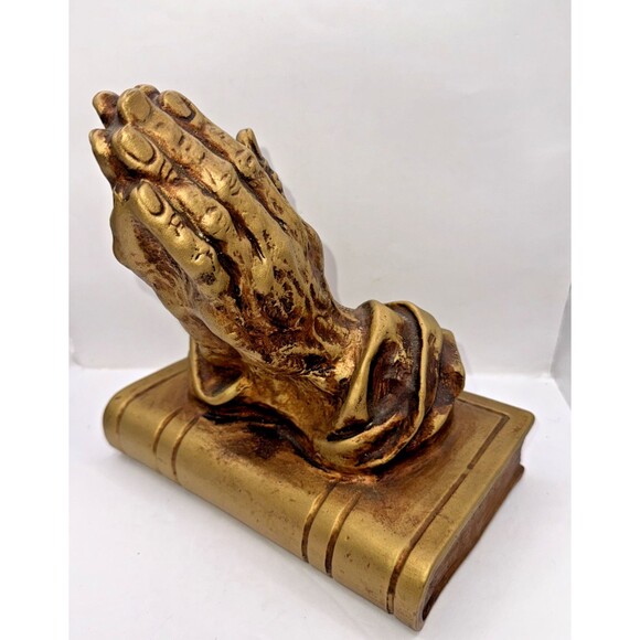 Homco Other - Vintage 1970s Homco Praying Hands Hand of God on Bible Gold